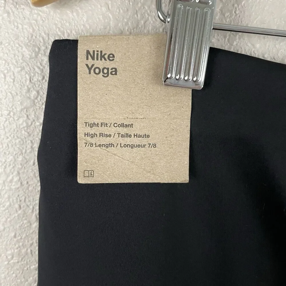 Nike Yoga Womens 2X Black Dri Fit High Rise 7/8 Length Legging Pant